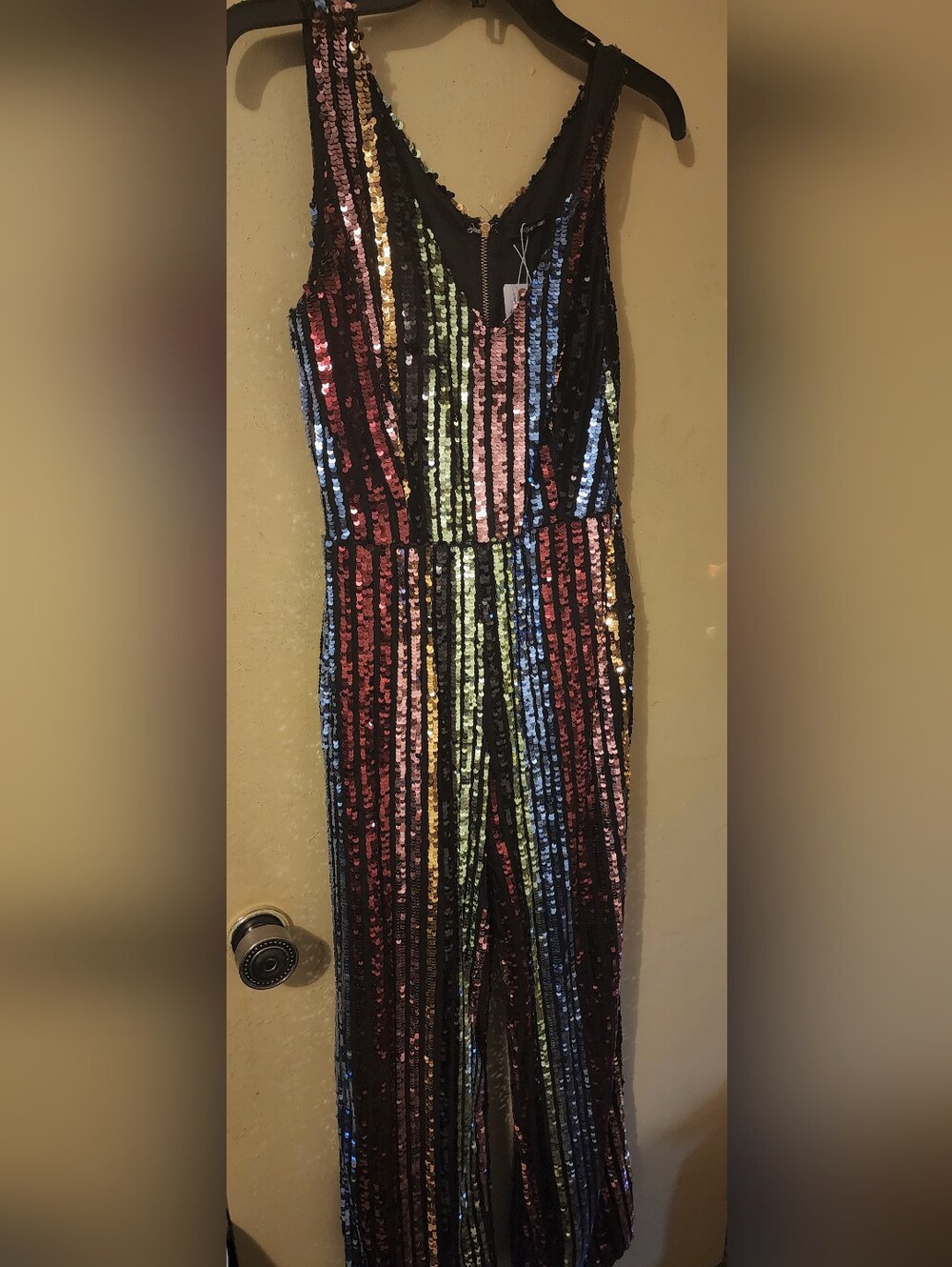 Fashion Nova Multicolor Sequin Jumpsuit